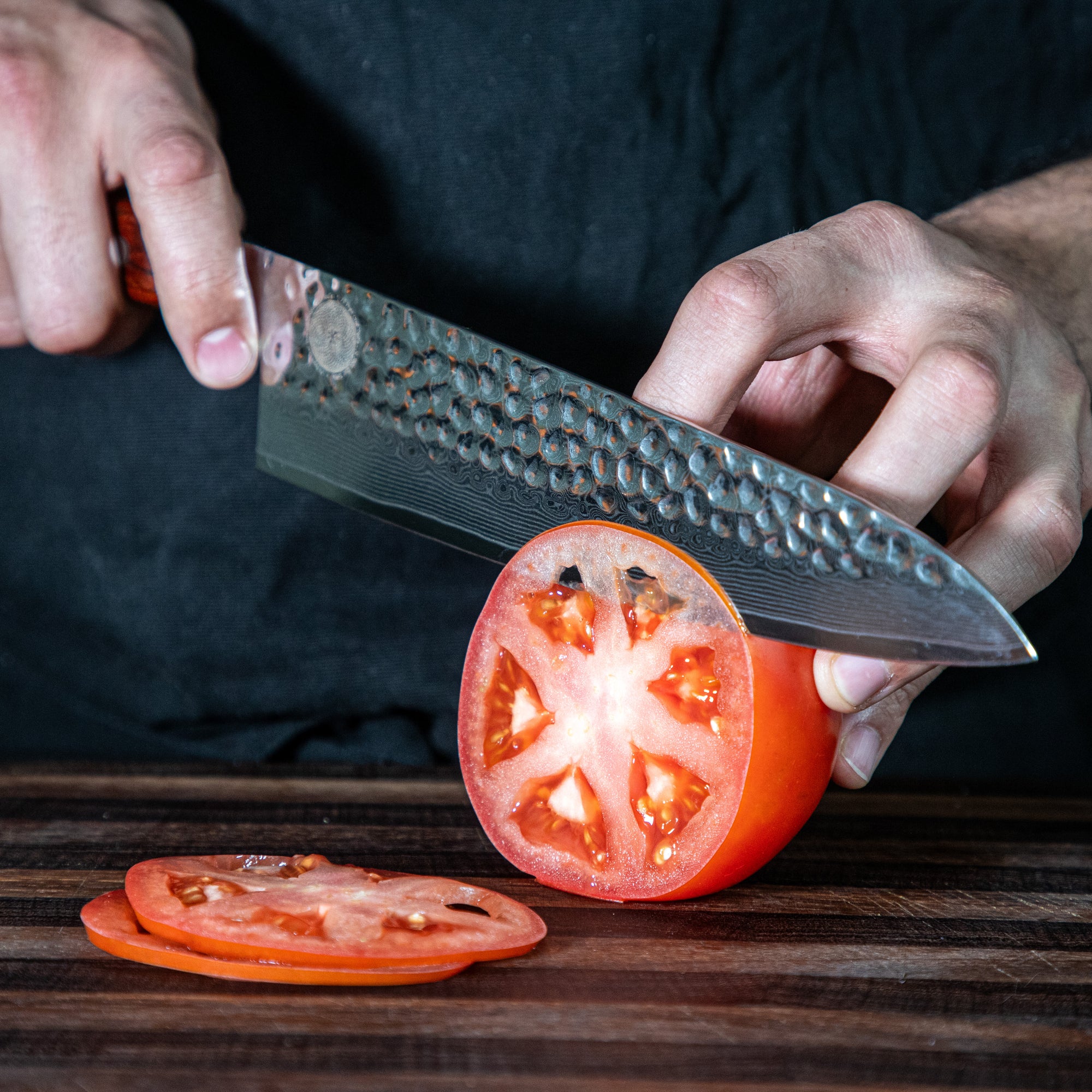 Cuchillo Gyuto Damasco Martillado - Colección SAKURA