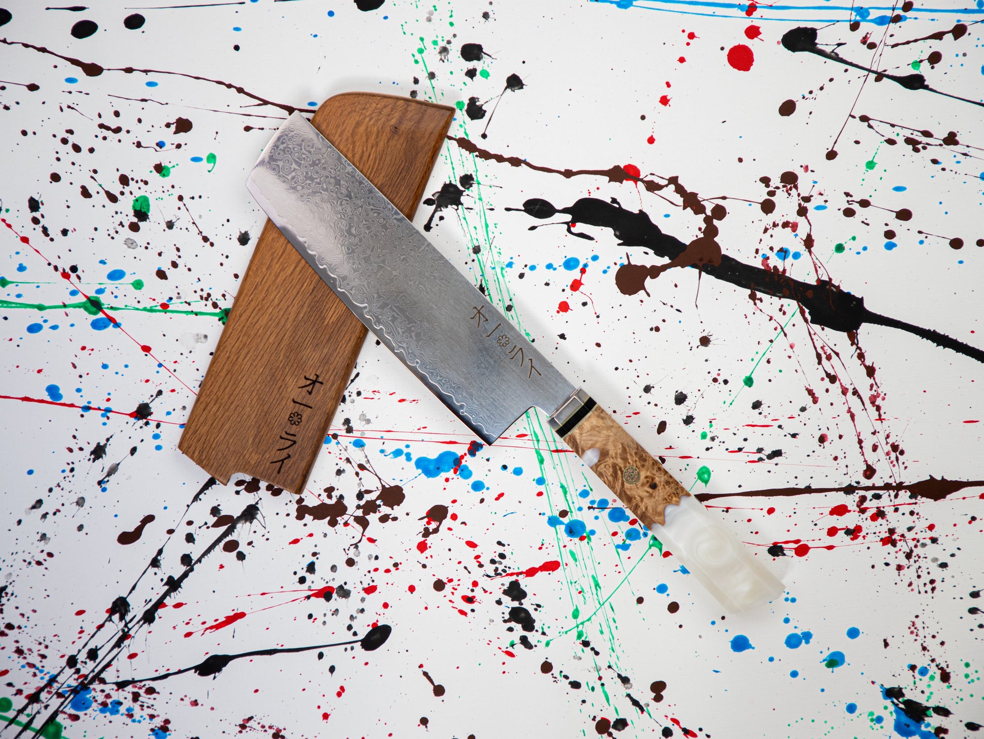 Cuchillo Nakiri Acero Damasco Japonés