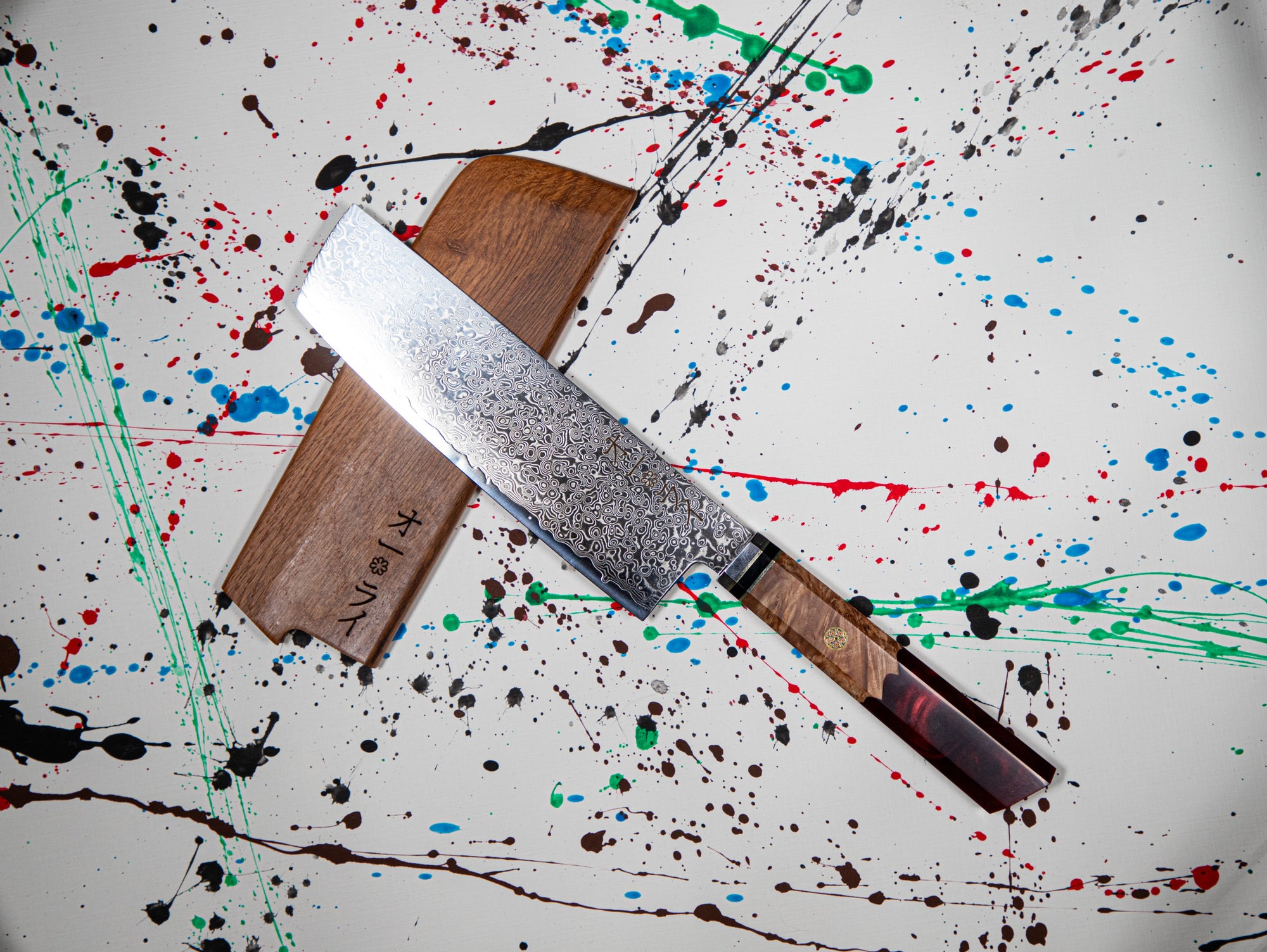 Cuchillo Nakiri Acero Damasco Japonés