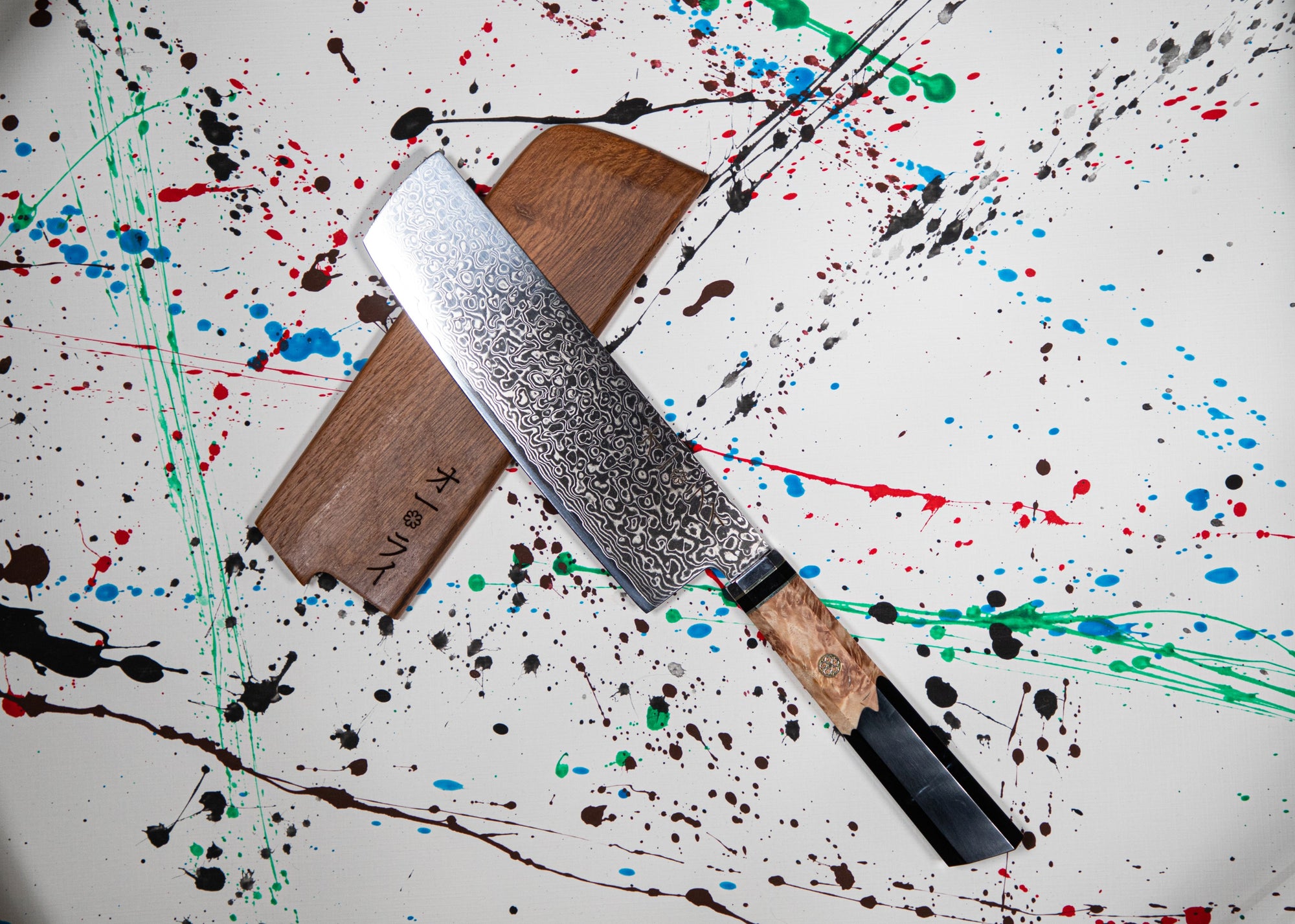 Cuchillo Nakiri Acero Damasco Japonés