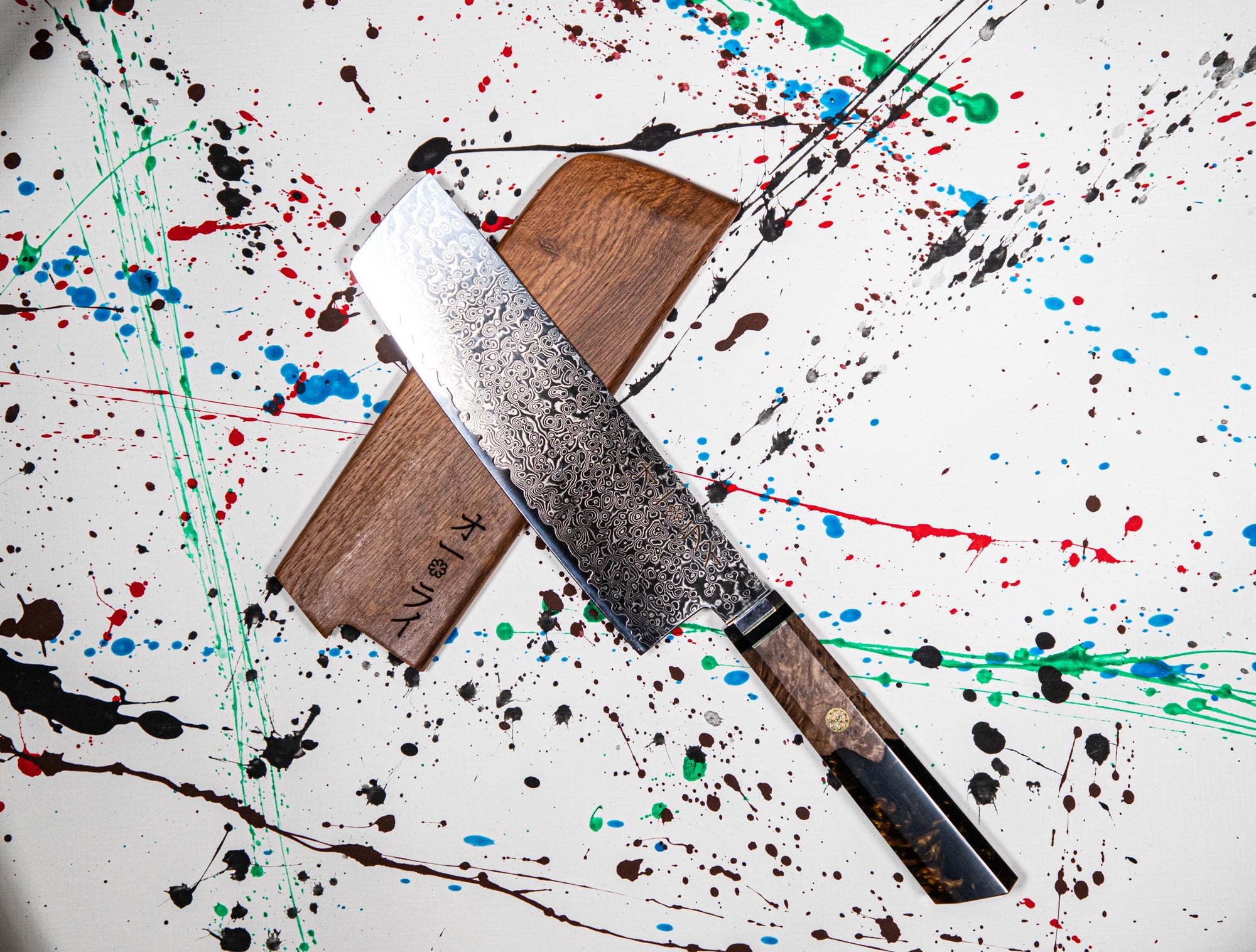 Cuchillo Nakiri Acero Damasco Japonés