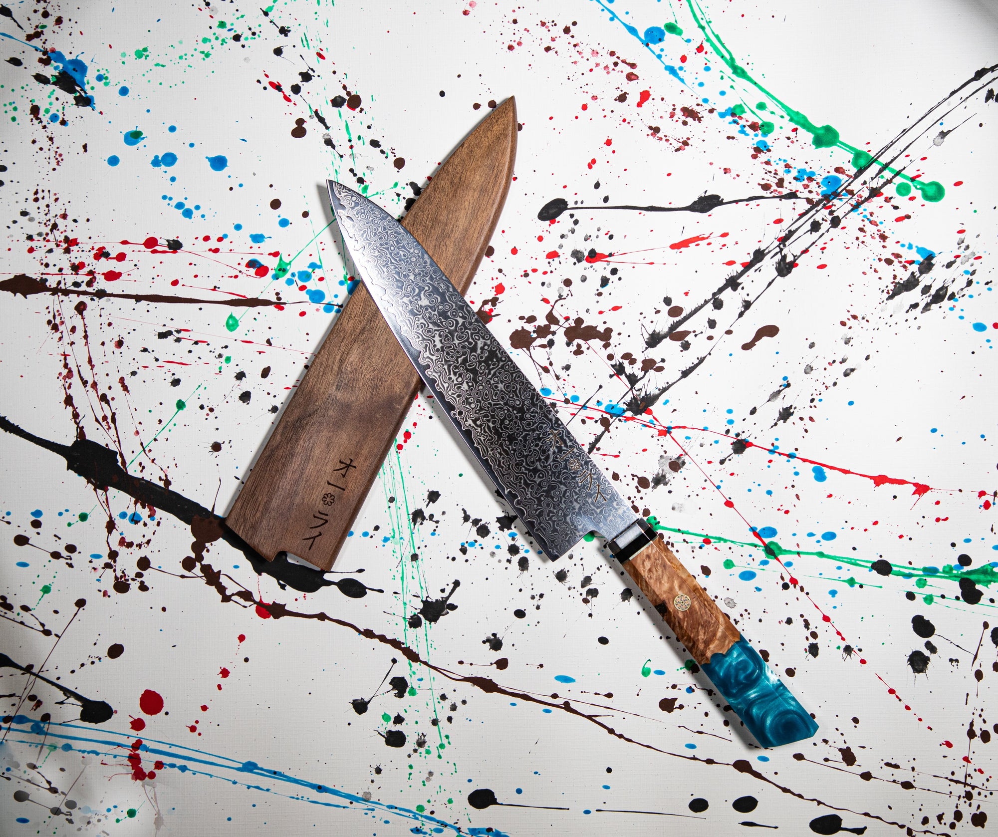 Cuchillo Gyuto Acero Damasco Japonés