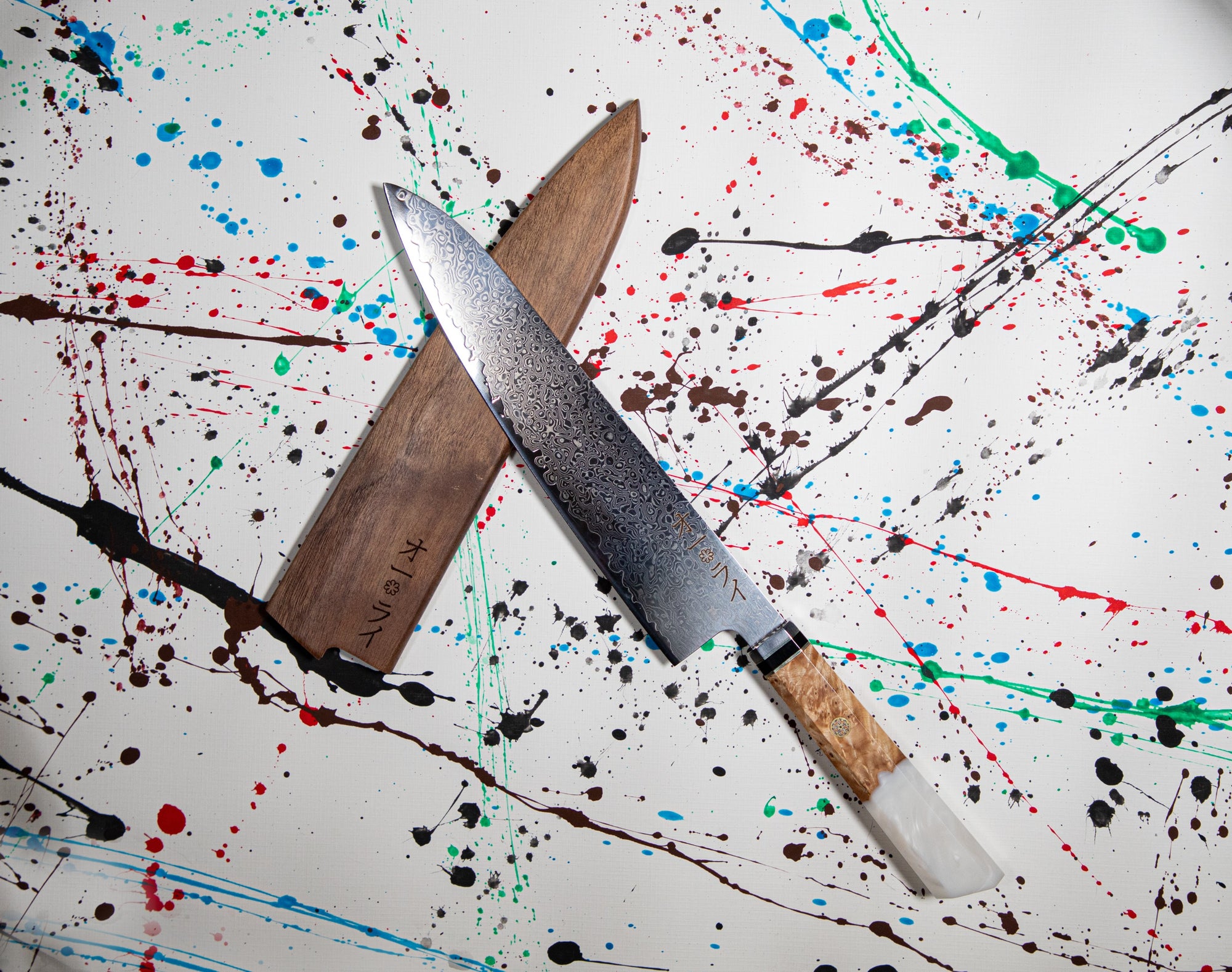 Cuchillo Gyuto Acero Damasco Japonés