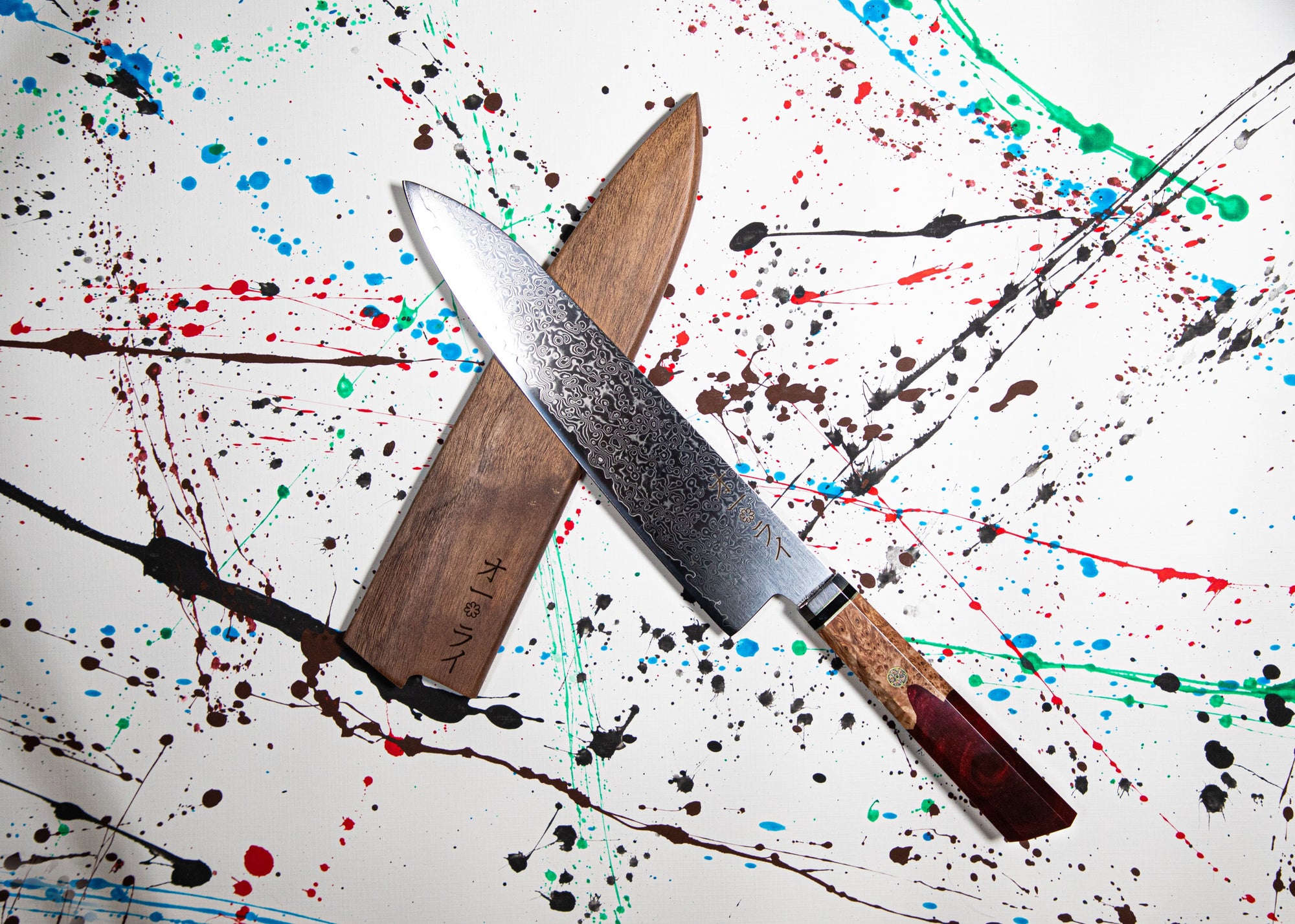 Cuchillo Gyuto Acero Damasco Japonés