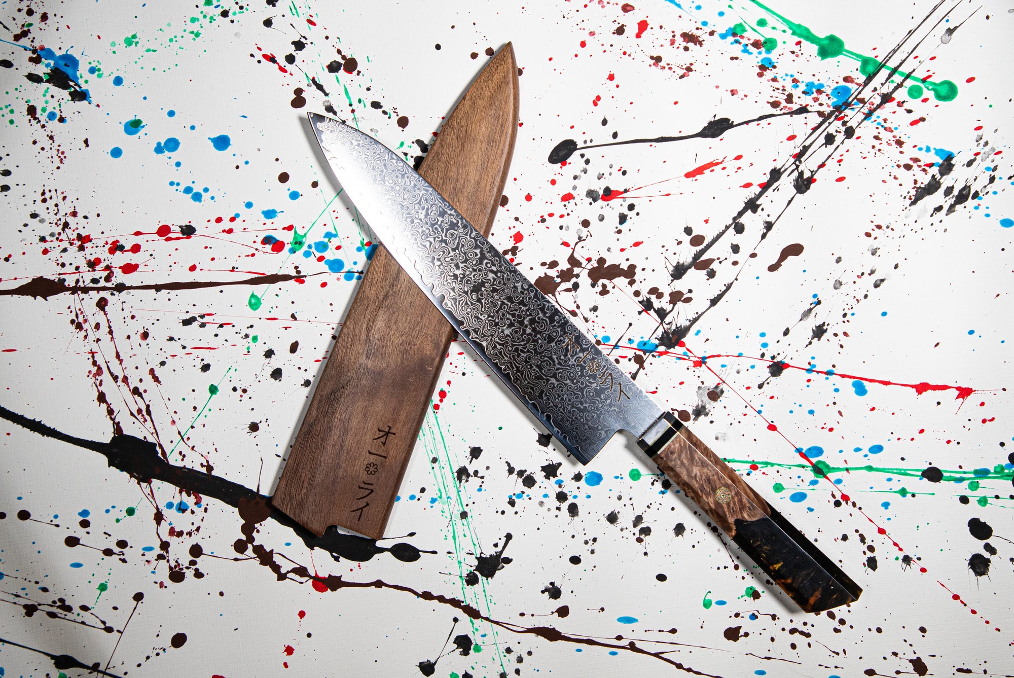 Cuchillo Gyuto Acero Damasco Japonés