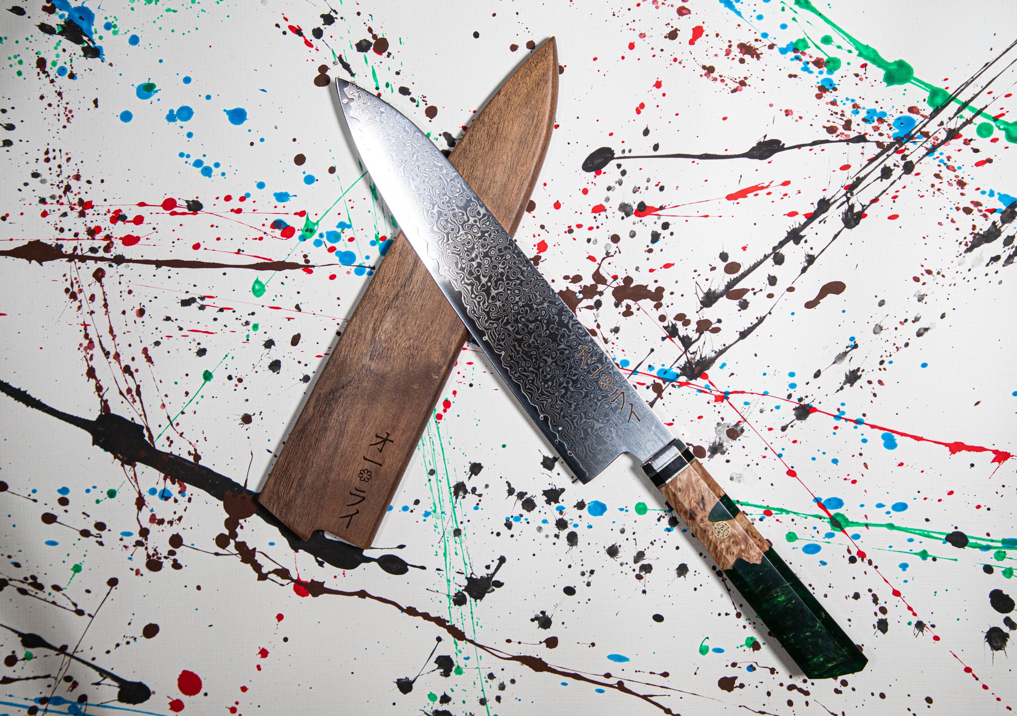 Cuchillo Gyuto Acero Damasco Japonés