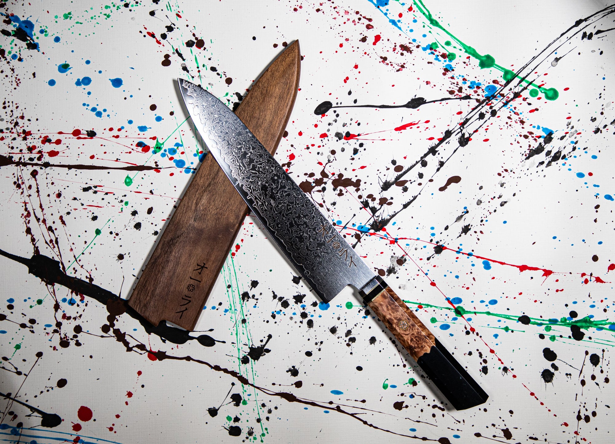 Cuchillo Gyuto Acero Damasco Japonés