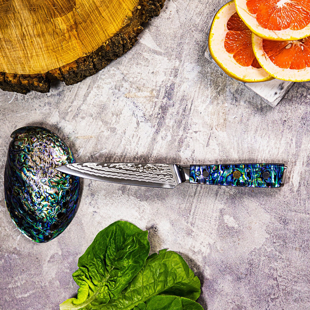 Cuchillo Mondador Acero Damasco - Colección Abulón