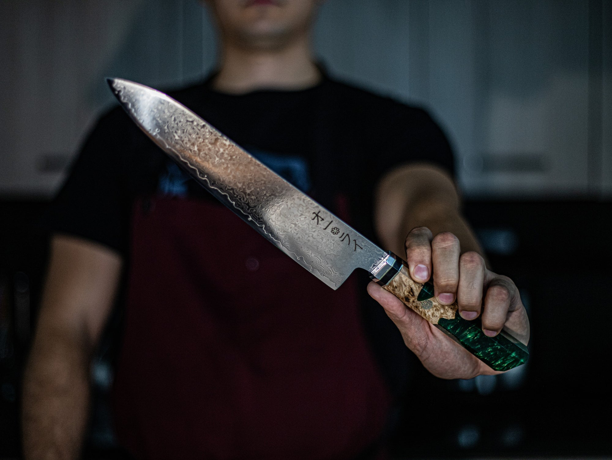 Cuchillo Gyuto Acero Damasco Japonés
