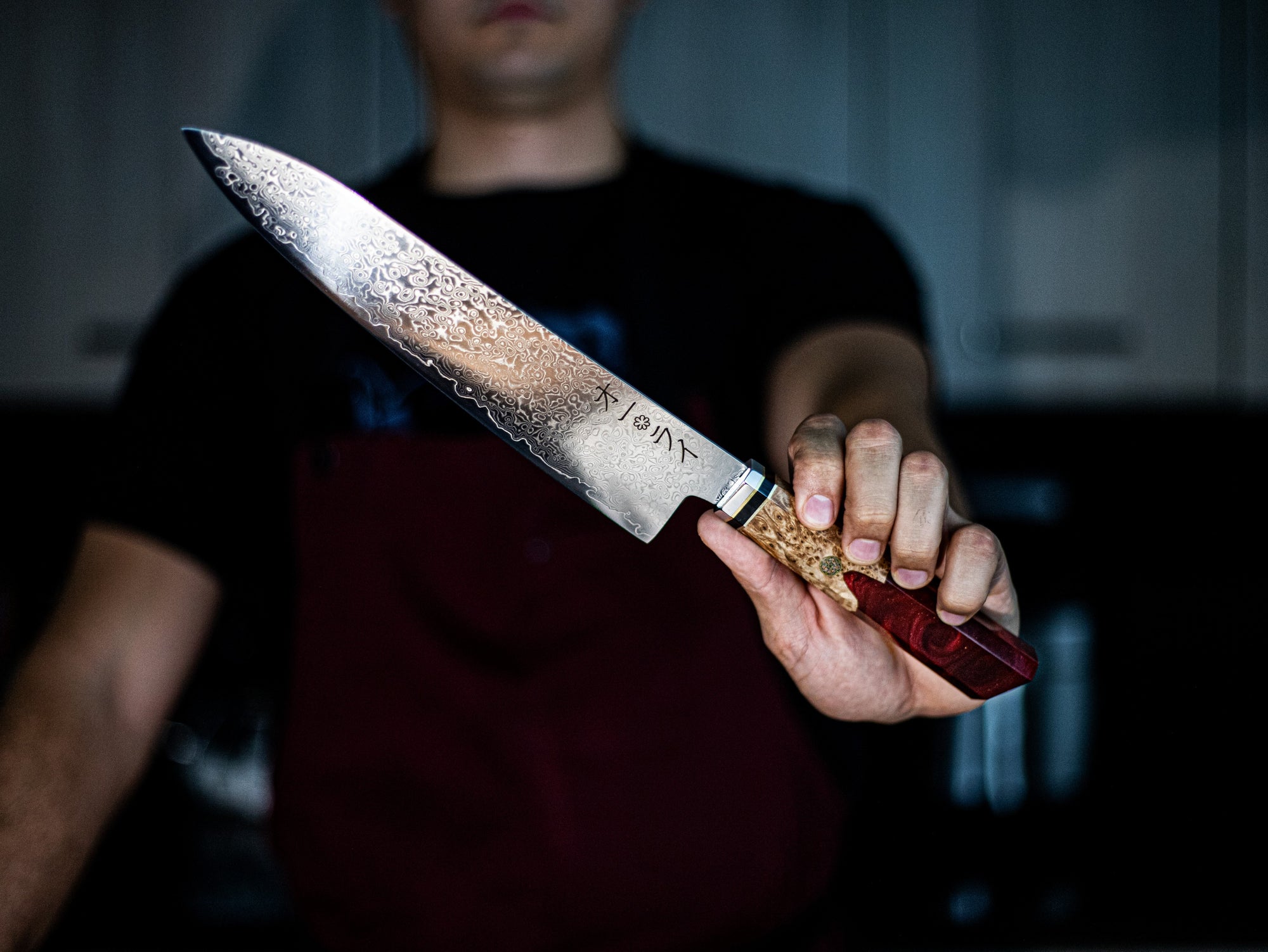 Cuchillo Gyuto Acero Damasco Japonés