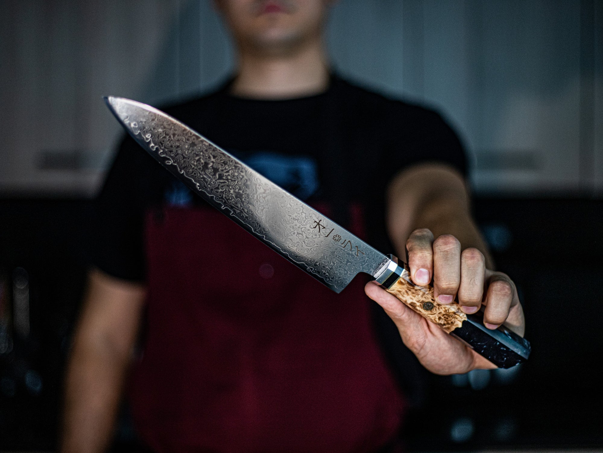 Cuchillo Gyuto Acero Damasco Japonés