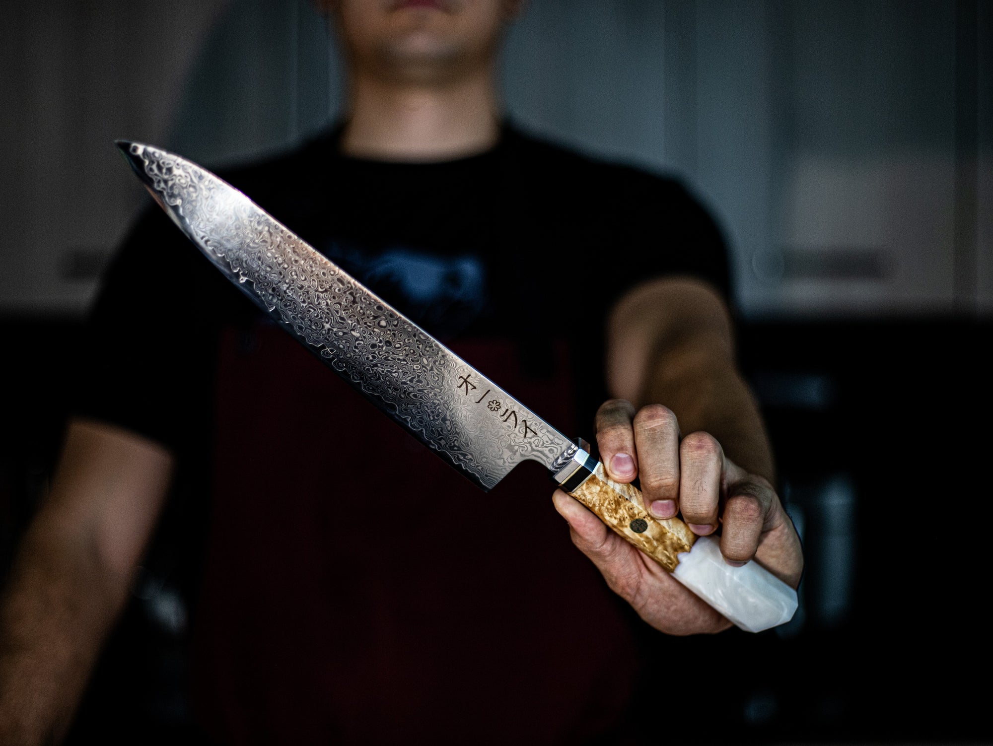 Cuchillo Gyuto Acero Damasco Japonés