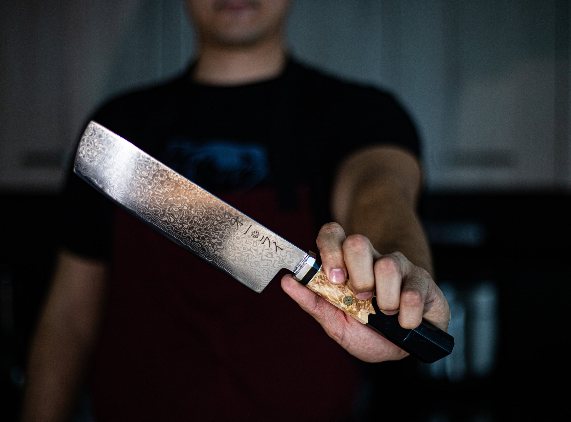 Cuchillo Nakiri Acero Damasco Japonés