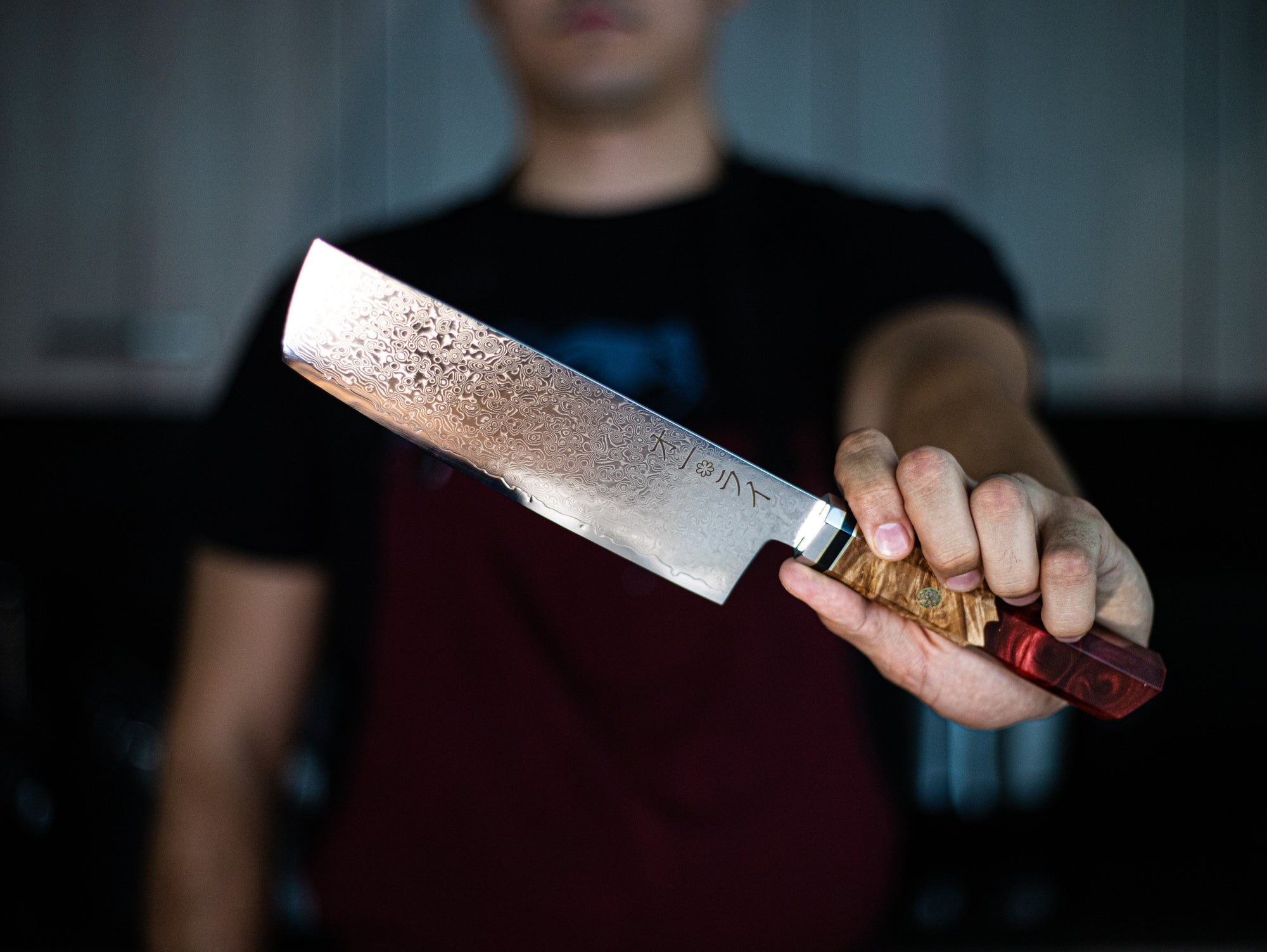 Cuchillo Nakiri Acero Damasco Japonés