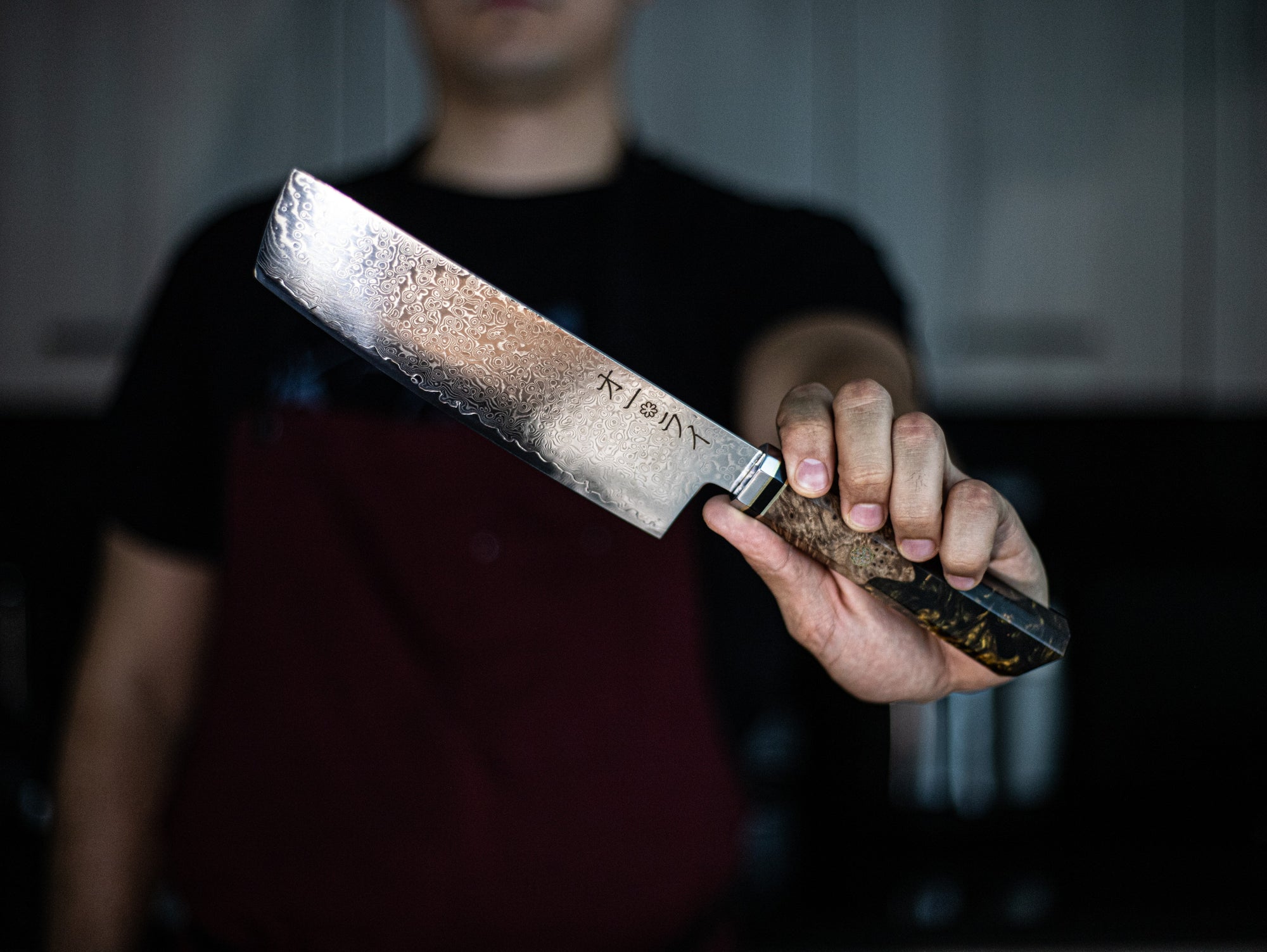 Cuchillo Nakiri Acero Damasco Japonés