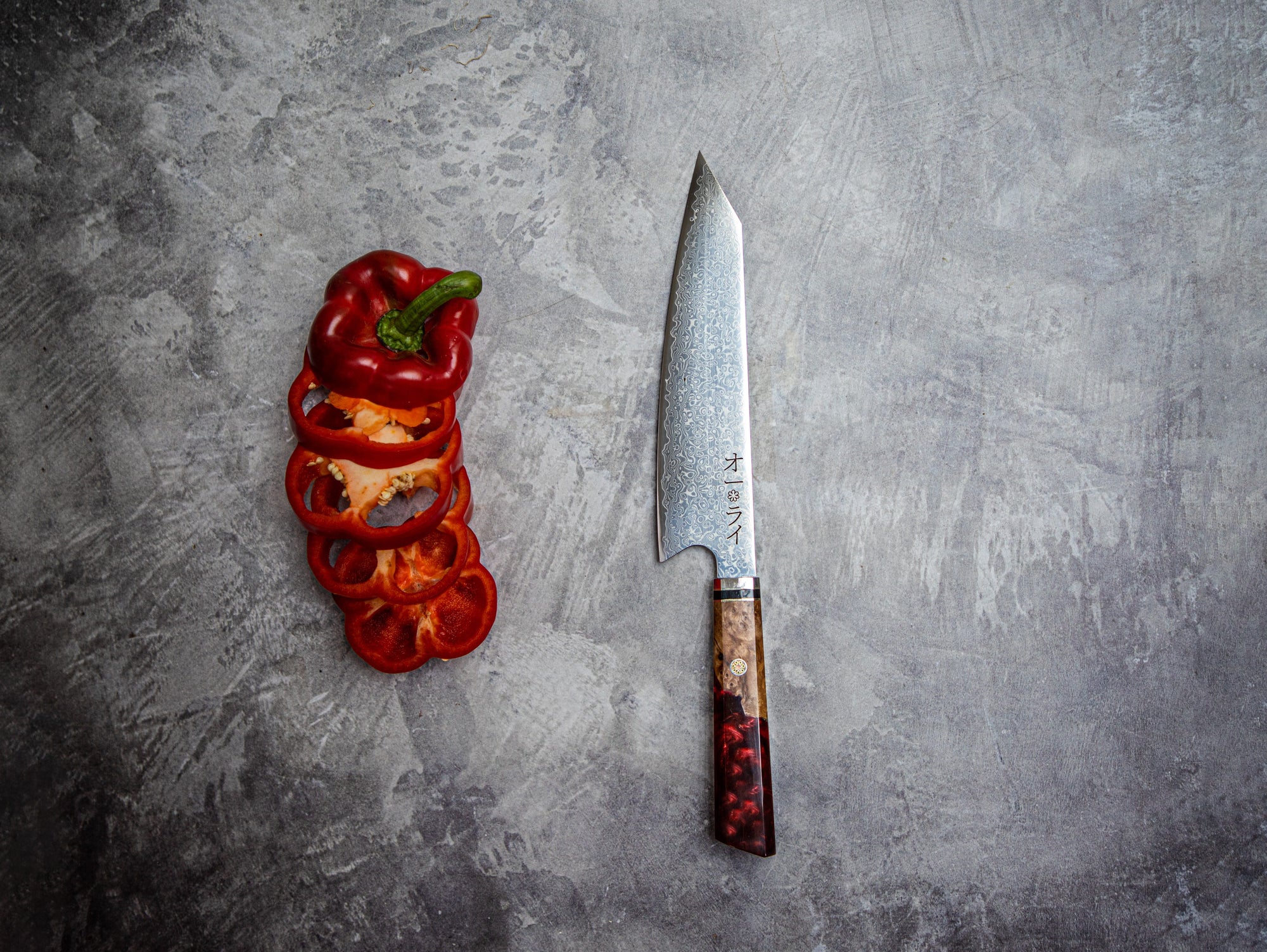 Cuchillo Kiritsuke Acero Damasco Japonés