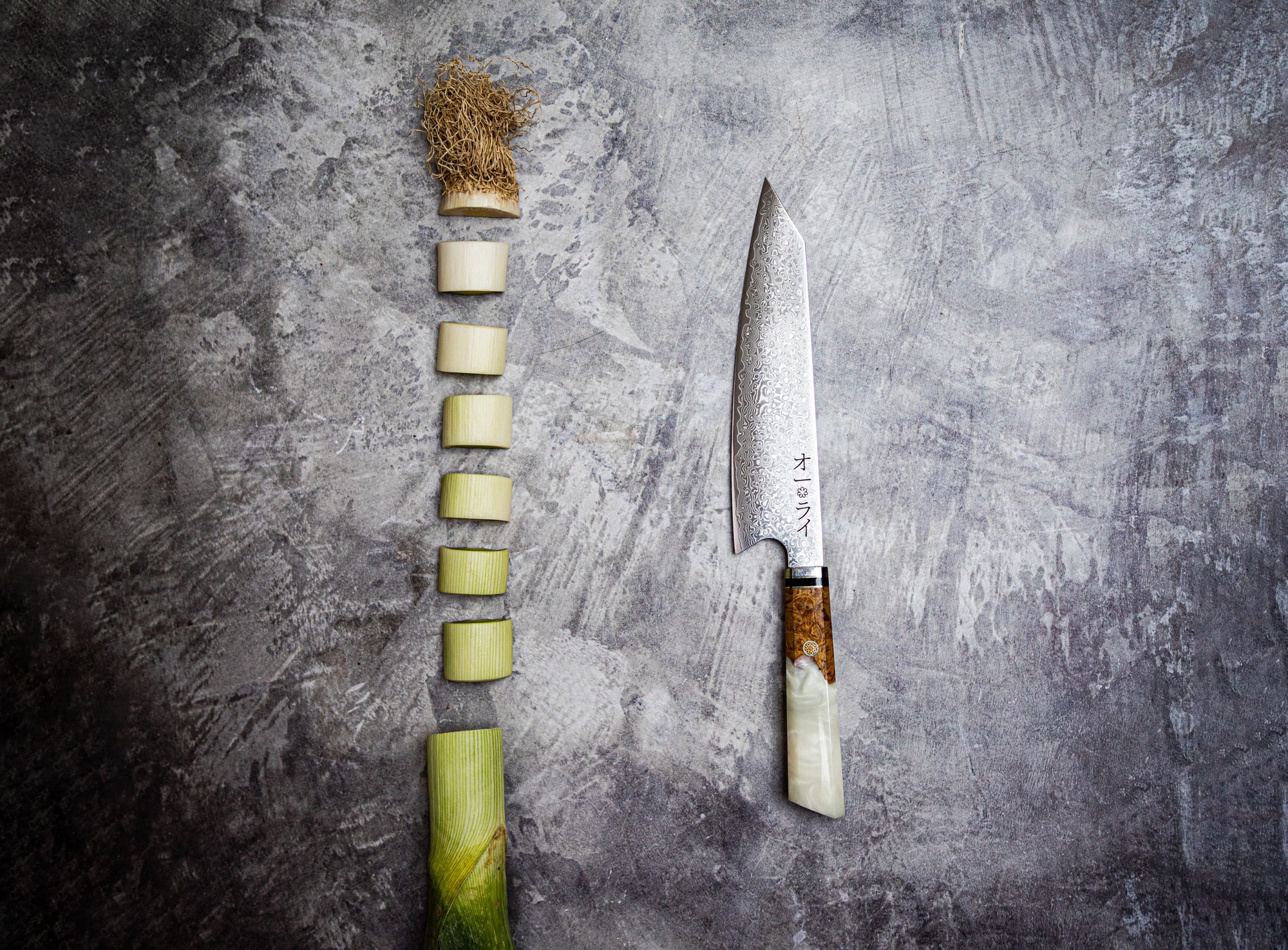 Cuchillo Kiritsuke Acero Damasco Japonés