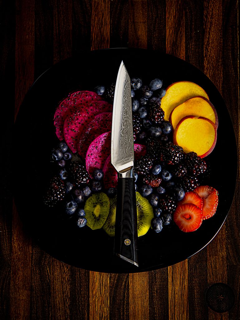 Cuchillo Mondador / Utilidad Acero Damasco - Colección DARKNIFE - All Right Chef Tool´s