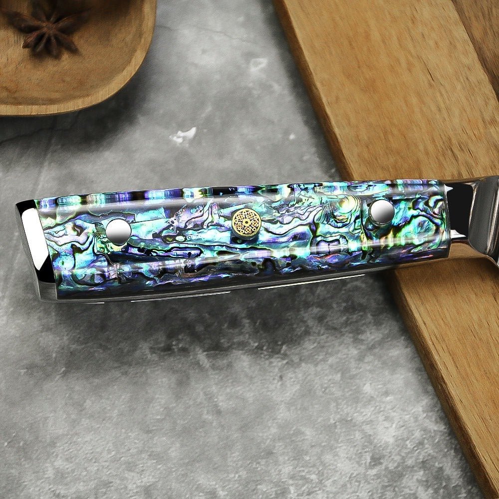 Cuchillo Sierra Acero Damasco - Colección Abulón - All Right Chef Tool´s