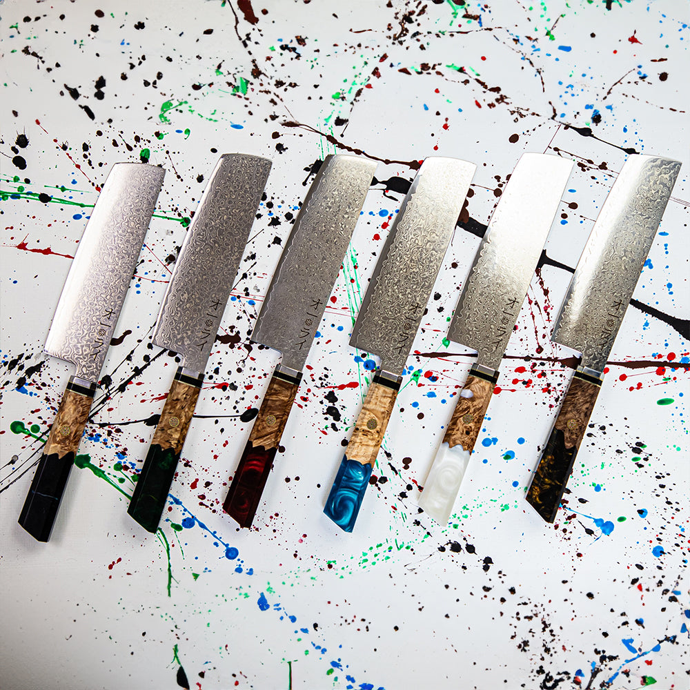 Cuchillo Nakiri Acero Damasco Japonés