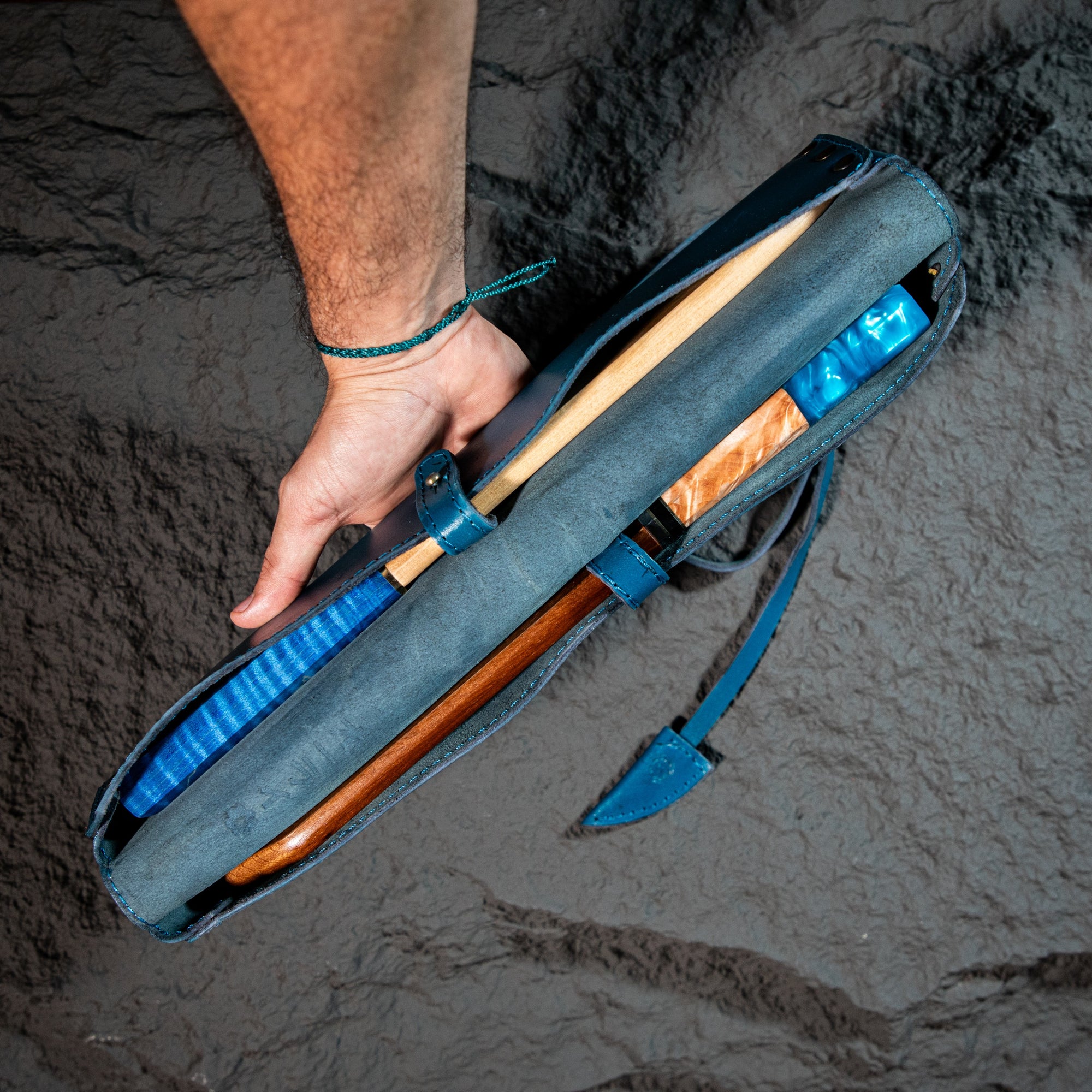 Estuche Compacto de Piel para Cuchillos