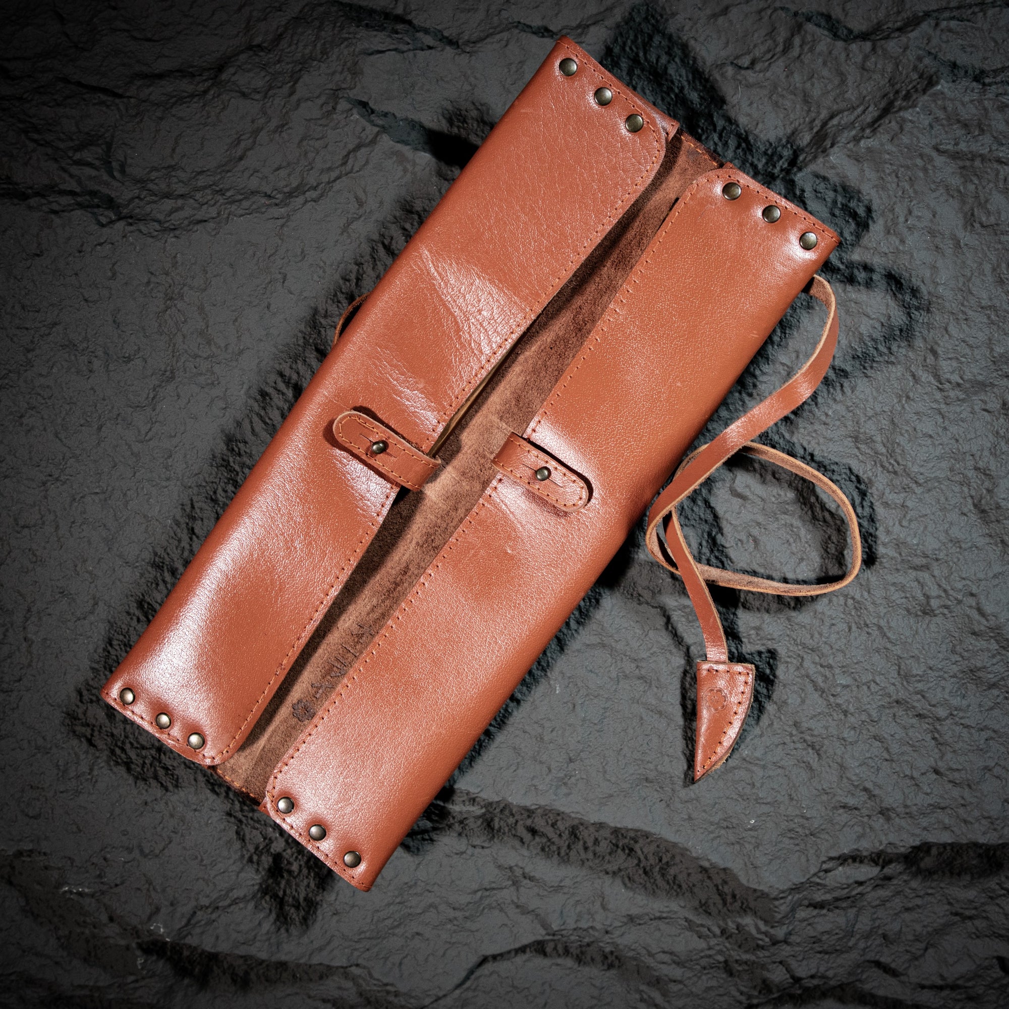 Estuche Compacto de Piel para Cuchillos