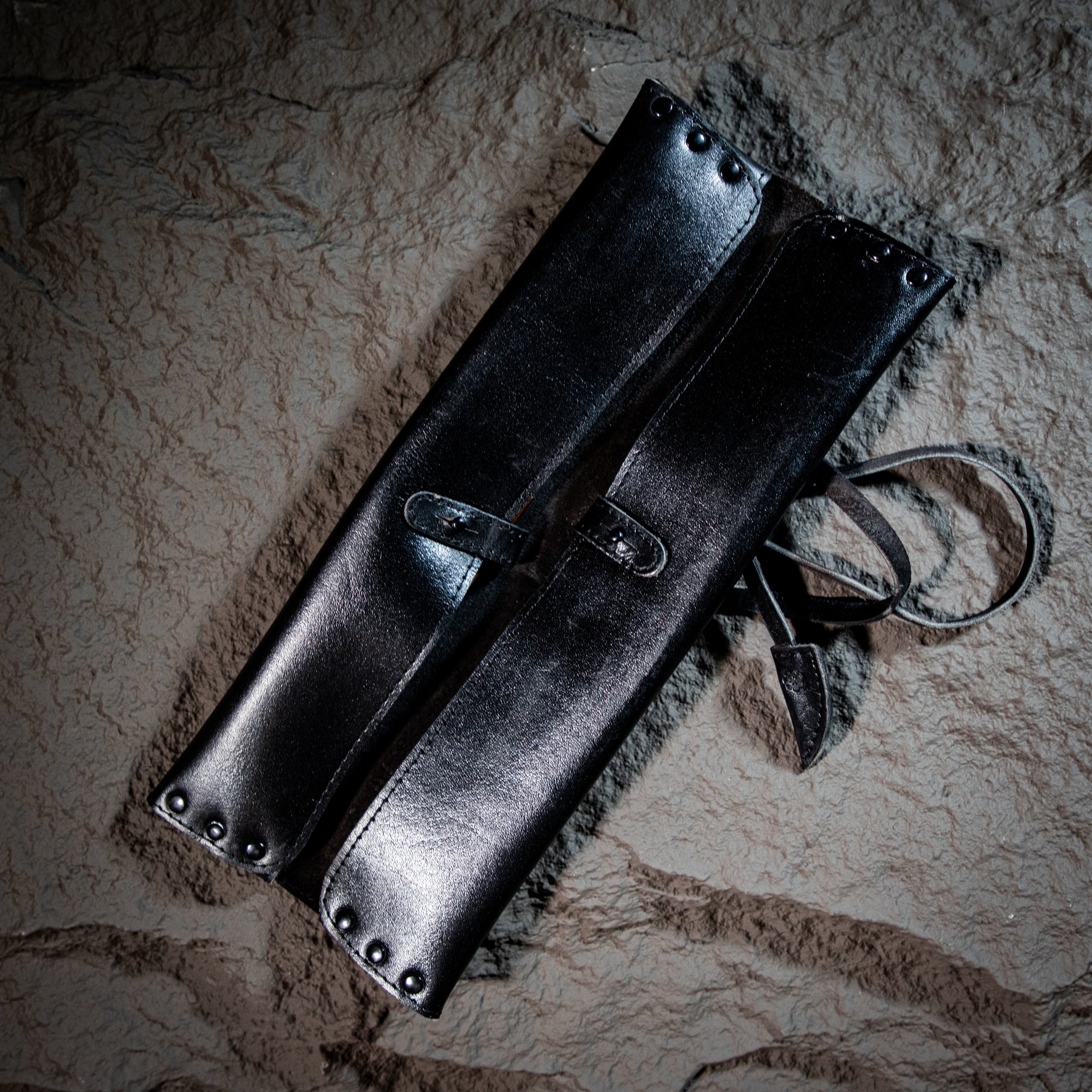 Estuche Compacto de Piel para Cuchillos