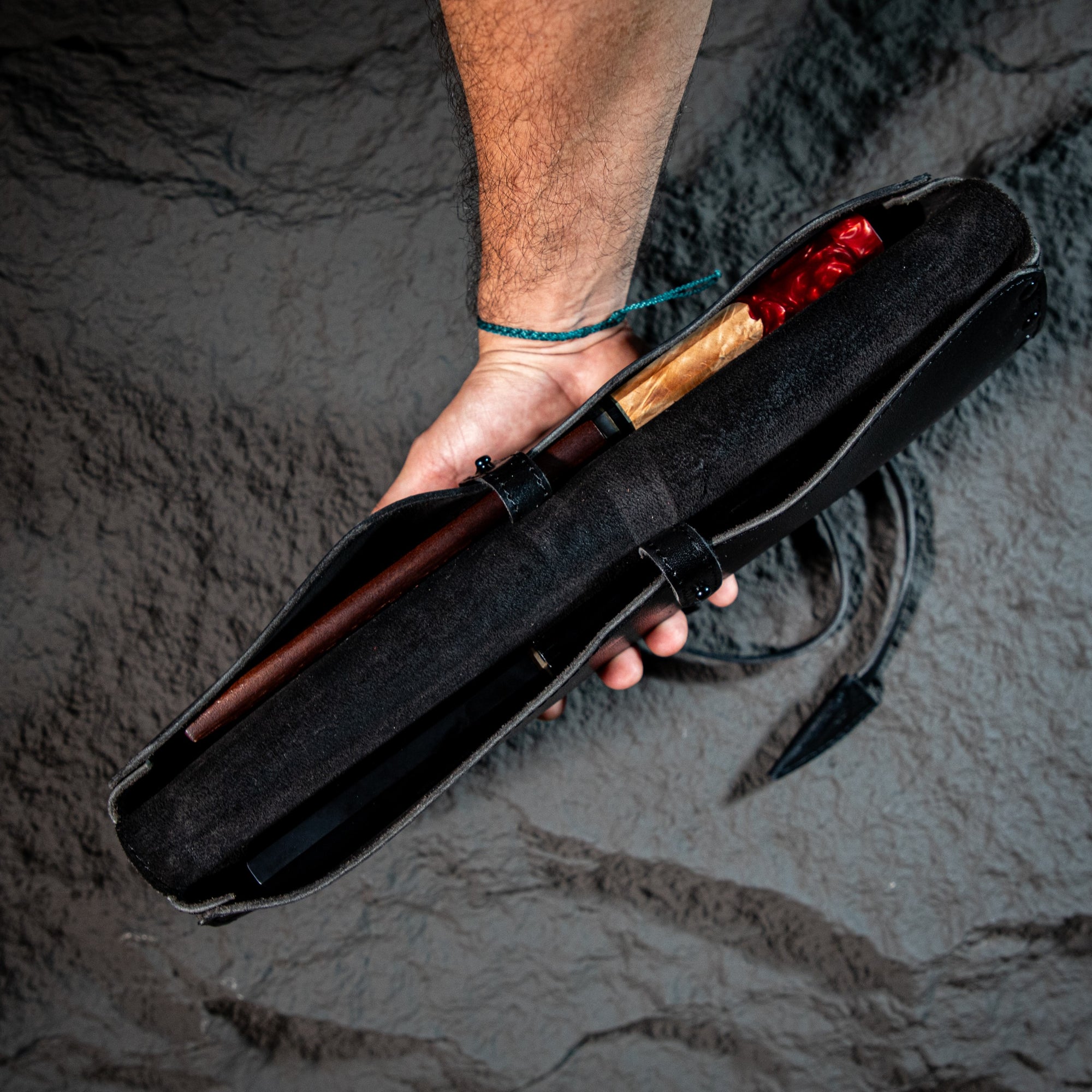 Estuche Compacto de Piel para Cuchillos