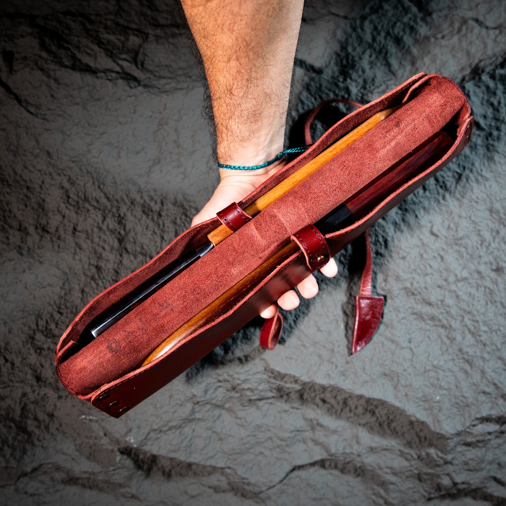 Estuche Compacto de Piel para Cuchillos