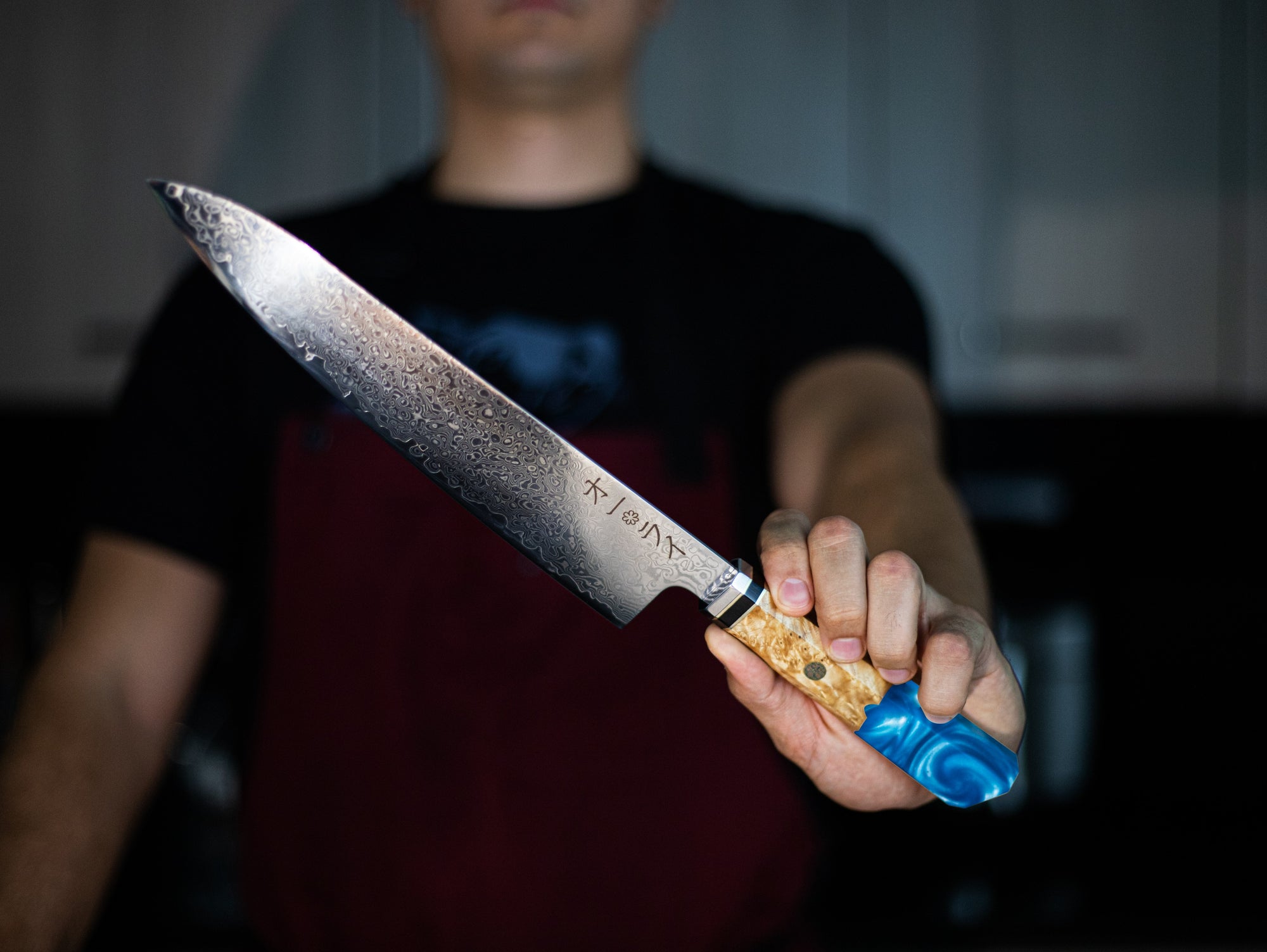 Cuchillo Gyuto Acero Damasco Japonés