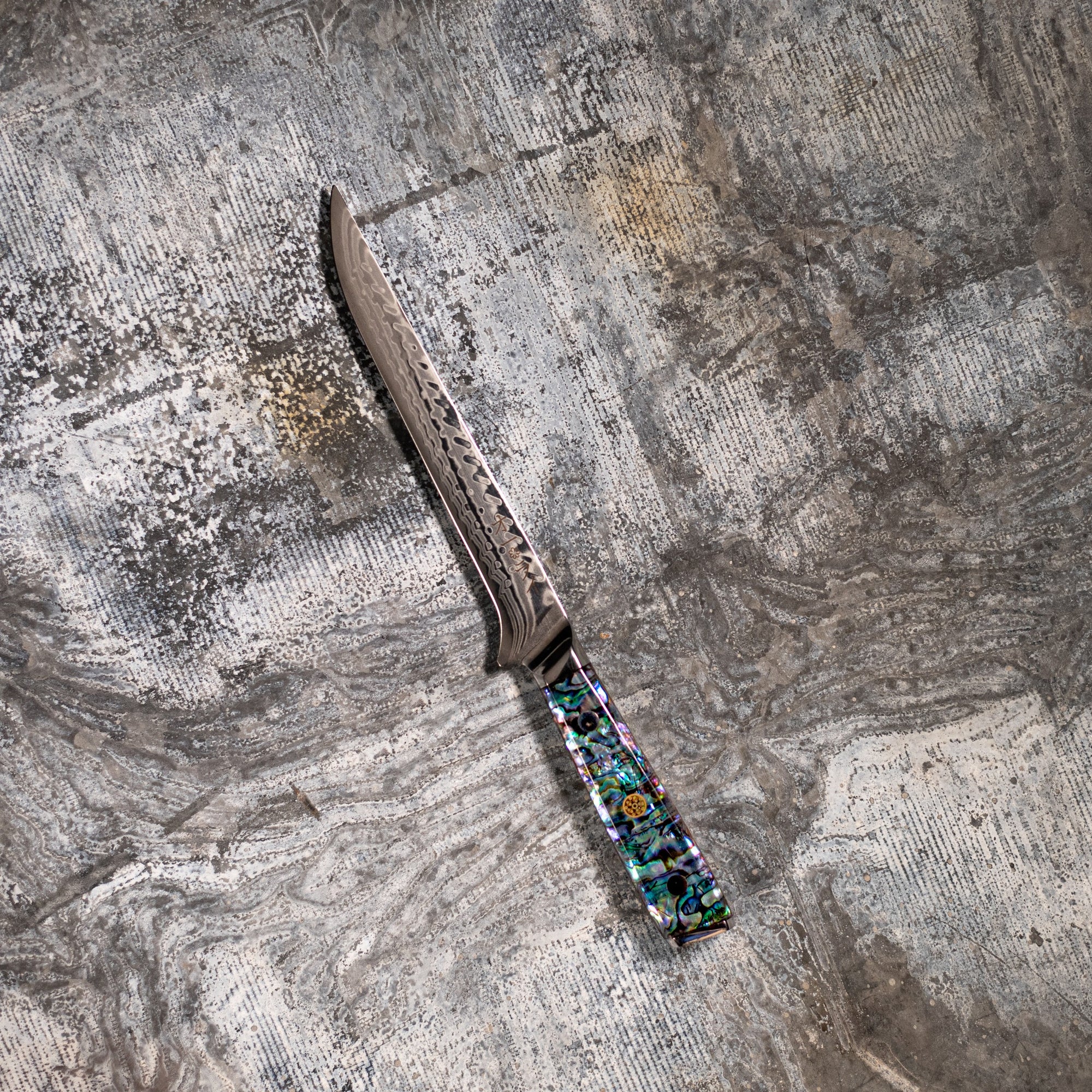 Cuchillo Deshuesador Acero Damasco - Colección Abulón