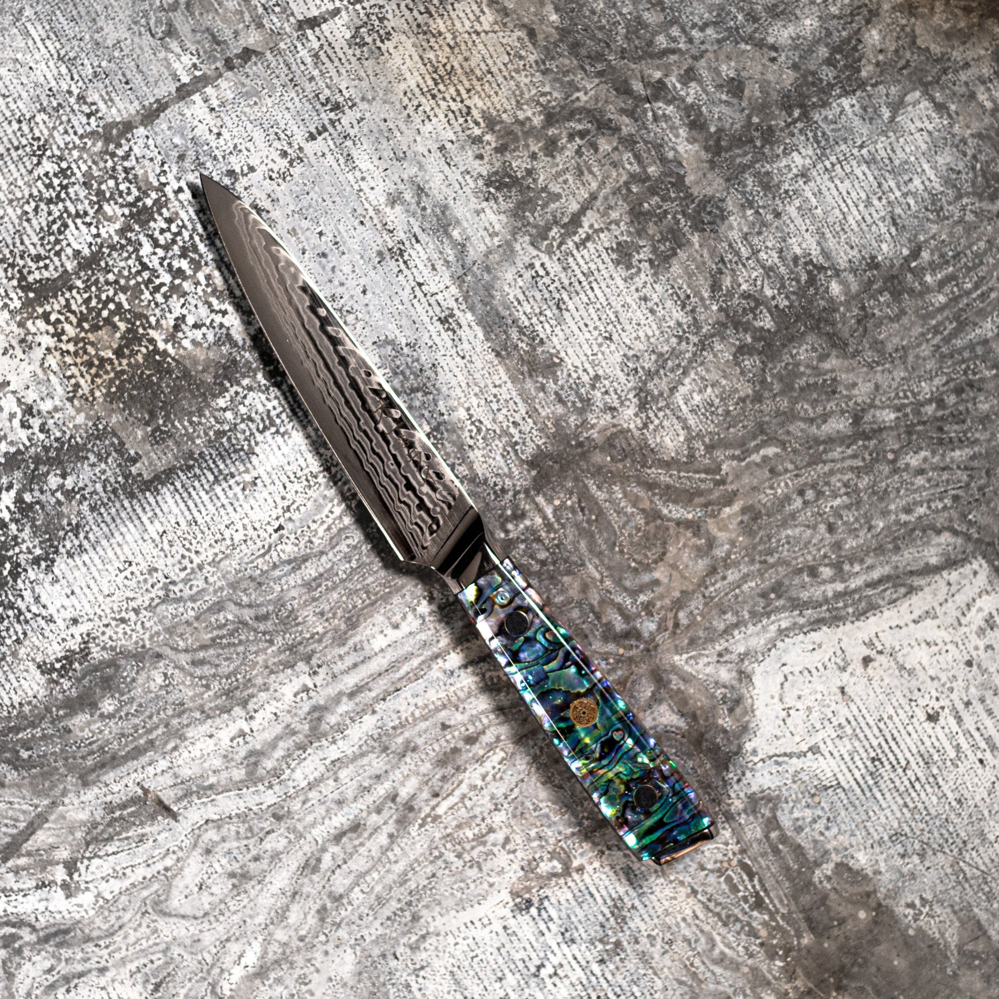 Cuchillo Mondador Acero Damasco - Colección Abulón