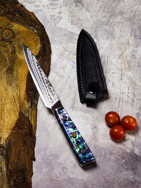 Cuchillo Mondador Acero Damasco - Colección Abulón - All Right Chef Tool´s