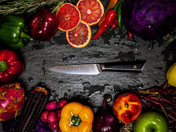 Cuchillo Mondador / Utilidad Acero Damasco - Colección DARKNIFE - All Right Chef Tool´s